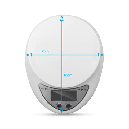 Compact Digital Kitchen Scale – 5 kg / 1 g