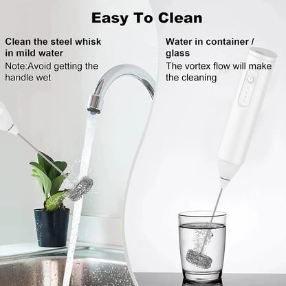 Rechargeable Milk Frother – 3-Speed Handheld Whisk