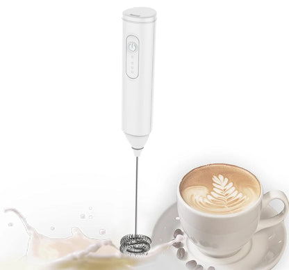 Rechargeable Milk Frother – 3-Speed Handheld Whisk